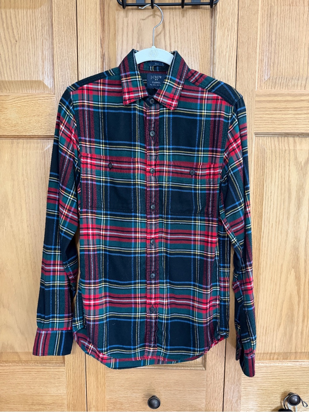 Crew Slim Fit Tartan Plaid Flannel Shirt Men’s XS Holiday